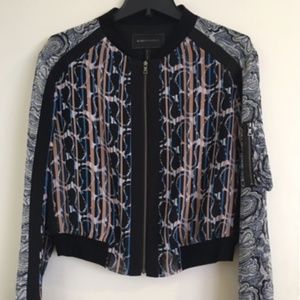 BCBGMaxAzria Sheer Patterned Bomber Size S